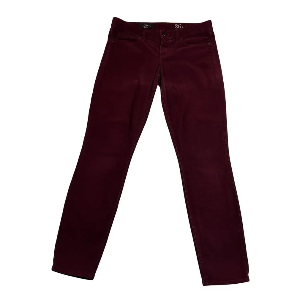 J. Crew Toothpick Corduroy Ankle Pants Size 26 Holidays Preppy Y2K Hipster Boho
